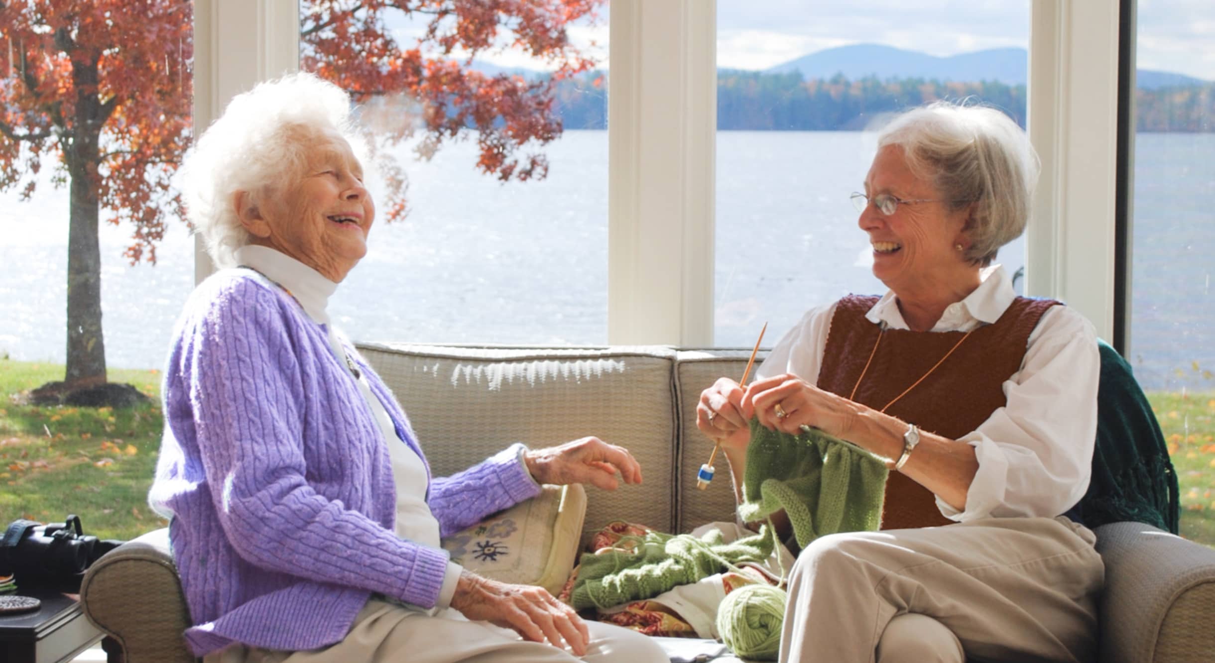 Take A Look At Our Facilities To Find Out Why They Are The Best Friends Women Seniors Video Image - ElderlyCare X Webflow Template